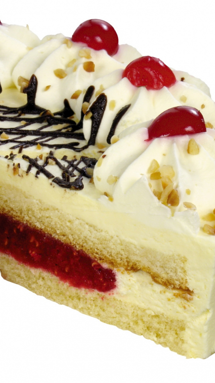 Weißer Und Brauner Kuchen Mit Roten Und Schwarzen Streuseln. Wallpaper in 750x1334 Resolution