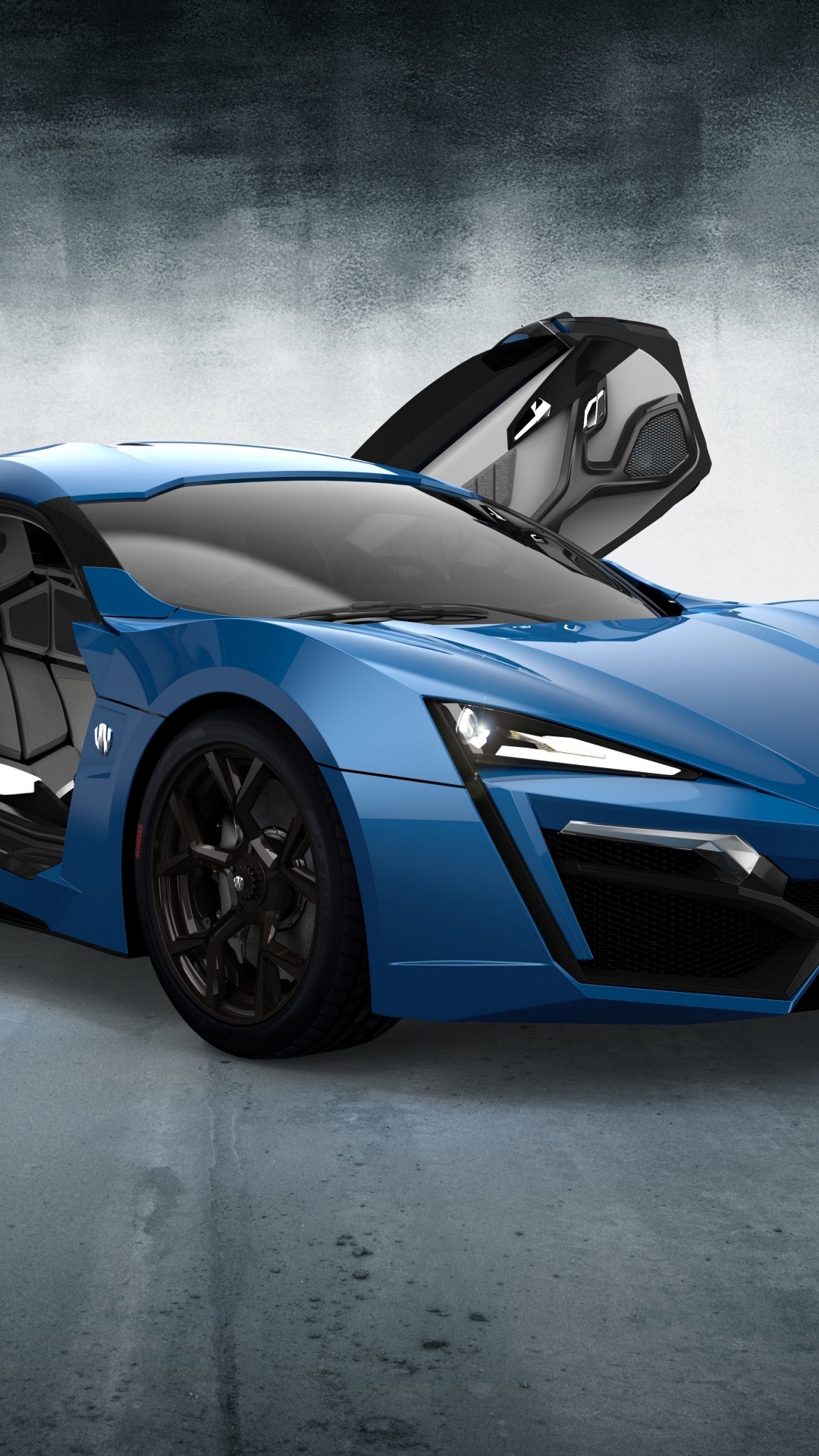 Lamborghini Aventador Bleue Dans Une Salle Blanche. Wallpaper in 1080x1920 Resolution