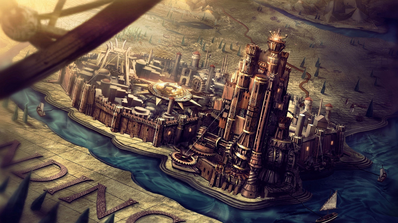 Luftaufnahme Von Stadtgebäuden Während Der Nacht. Wallpaper in 1366x768 Resolution