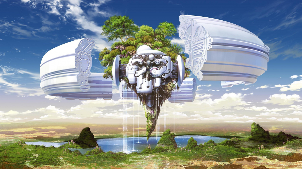 White and Black Human Skull Statue. Wallpaper in 1280x720 Resolution