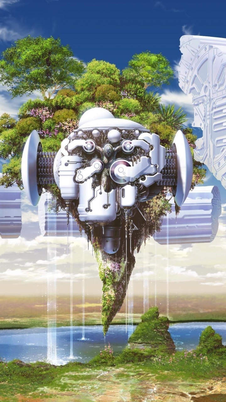 White and Black Human Skull Statue. Wallpaper in 720x1280 Resolution