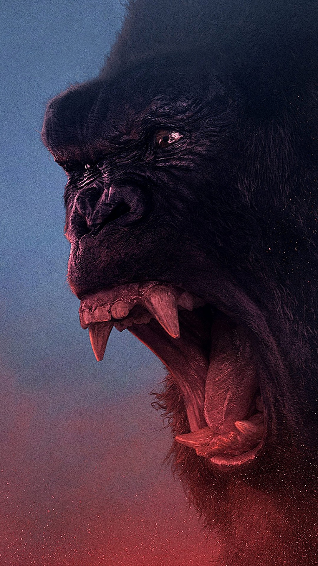 Schwarzer Gorilla Mit Herausgestreckter Zunge. Wallpaper in 1080x1920 Resolution