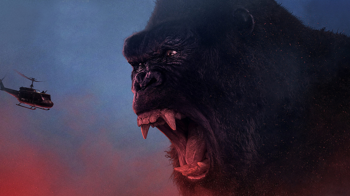Schwarzer Gorilla Mit Herausgestreckter Zunge. Wallpaper in 1366x768 Resolution