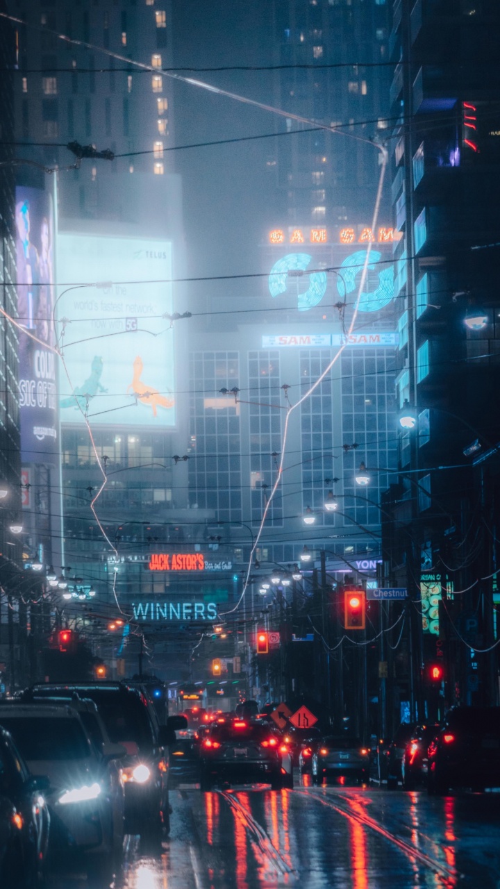 城市景观, 车灯, 光, 基础设施, 窗口 壁纸 720x1280 允许