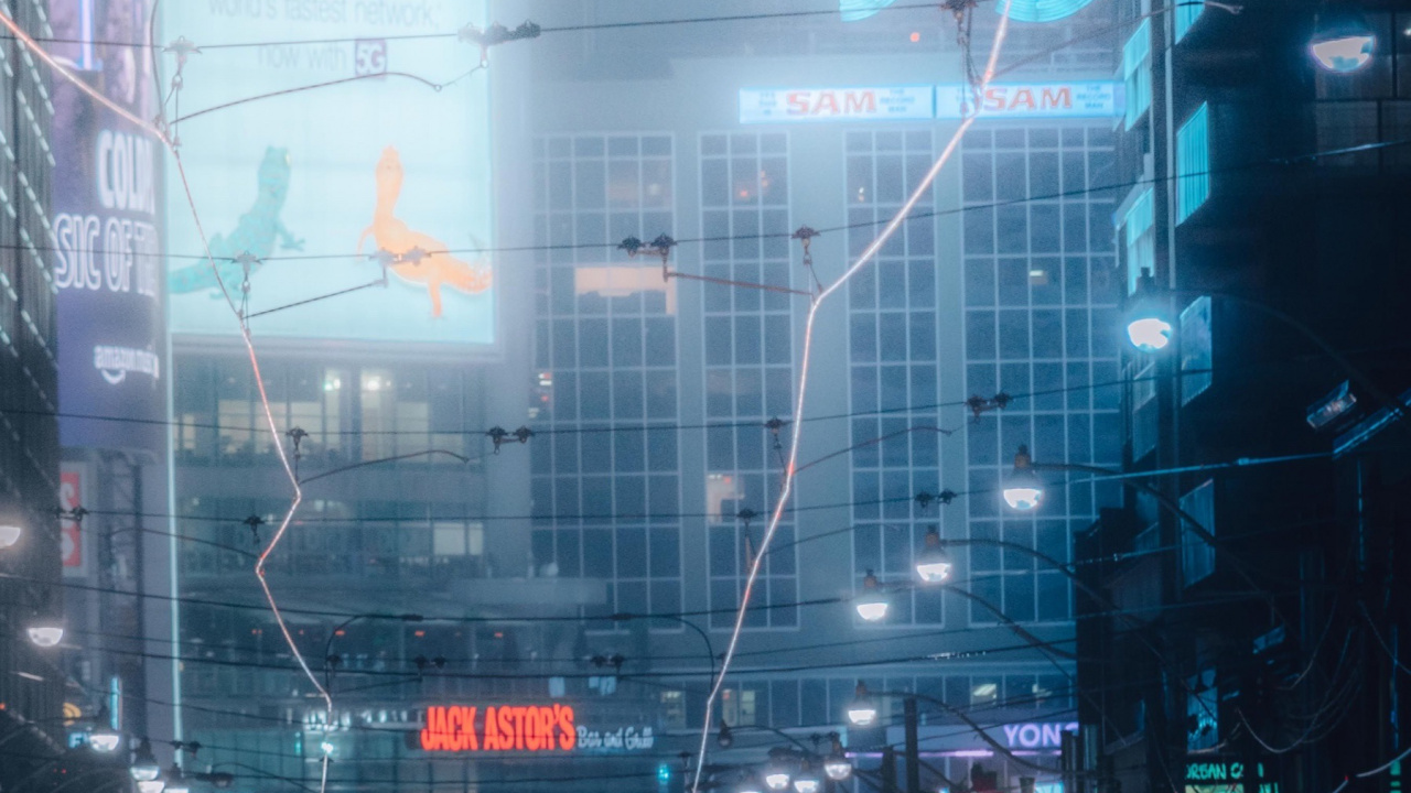 Cityscape, Building, Automotive Lighting, Cars, Light. Wallpaper in 1280x720 Resolution