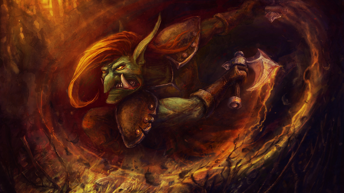 Dota 2, Mythologie, Dunkelheit, Malerei. Wallpaper in 1366x768 Resolution