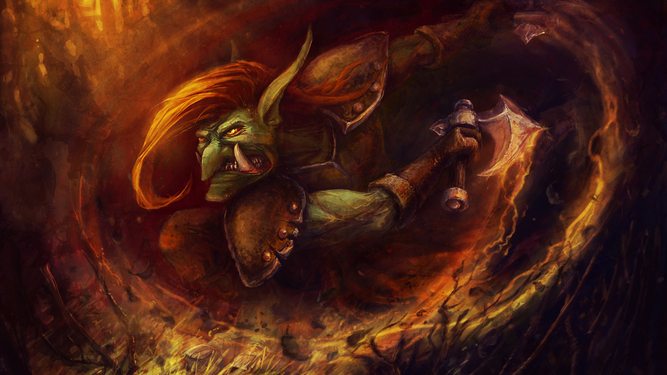 Dota 2, Mythologie, Dunkelheit, Malerei. Wallpaper in 2560x1440 Resolution