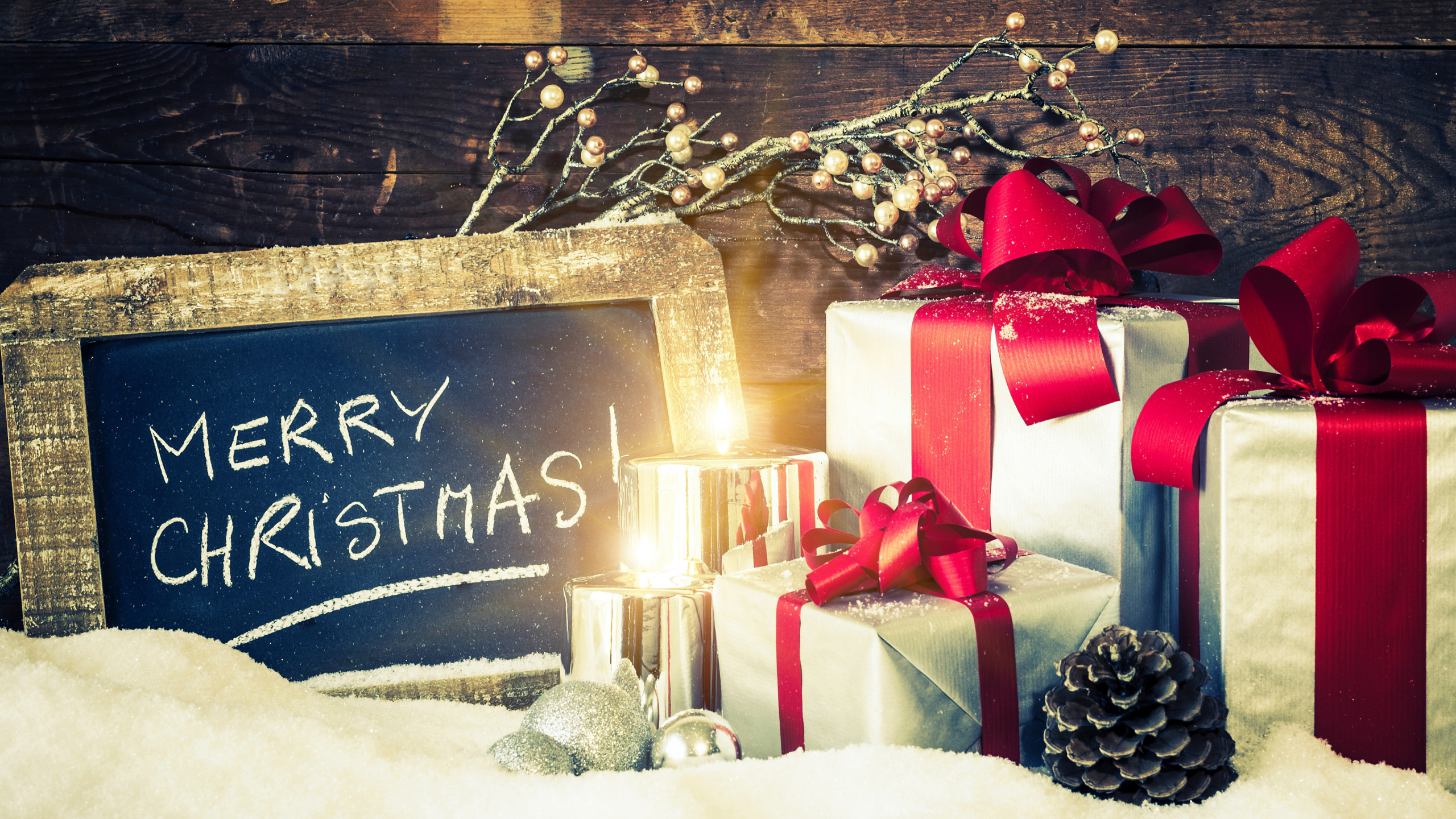 圣诞节的装饰品, 圣诞节礼物, 礼物, 新的一年, 圣诞装饰 壁纸 2560x1440 允许