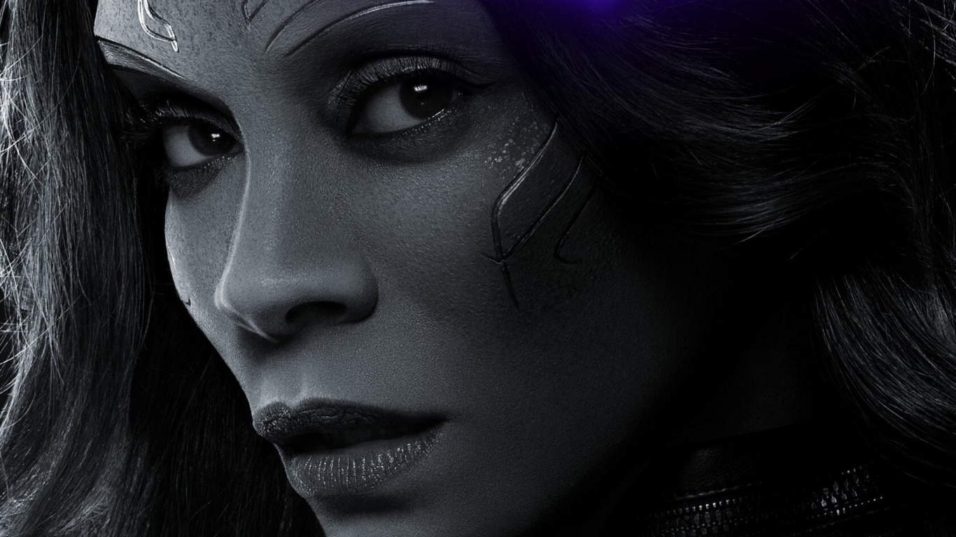 Avengers Endspiel, Gamora, Rächer, Marvel, Gesicht. Wallpaper in 1366x768 Resolution