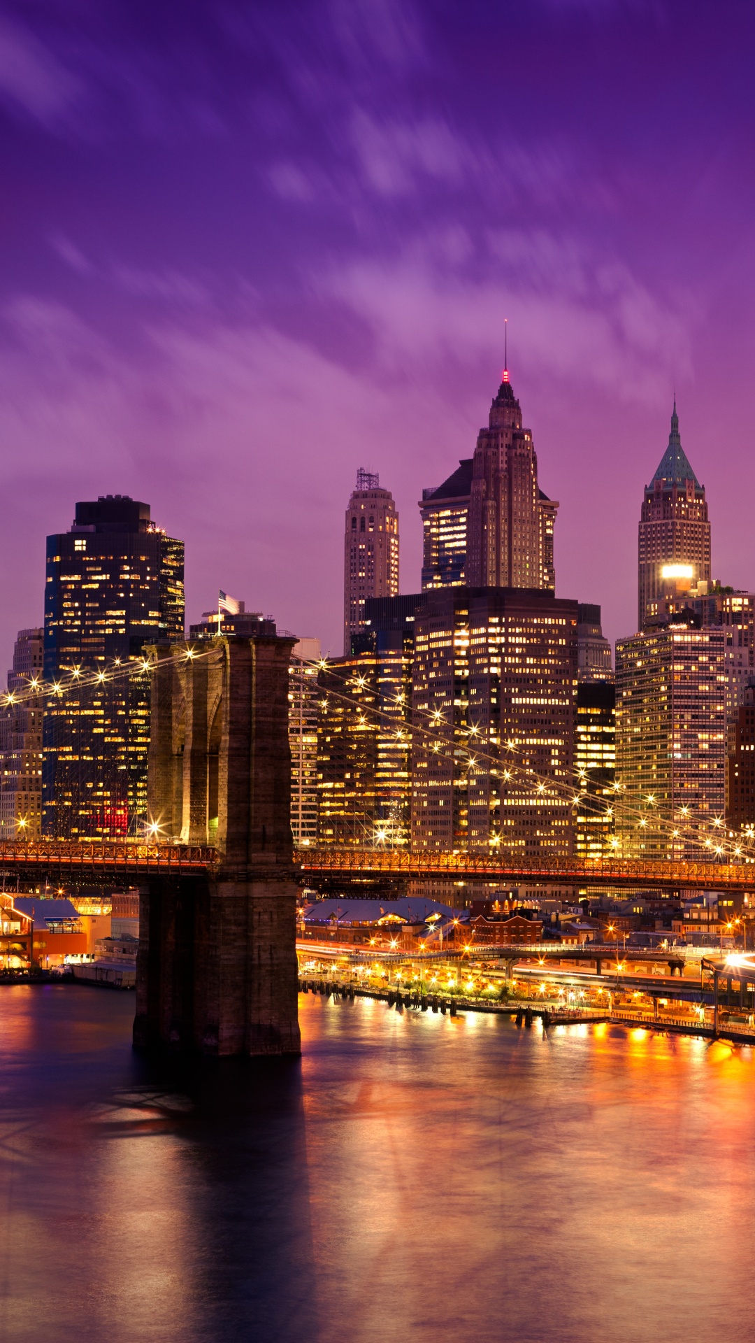 Pont Sur la Rivière Pendant la Nuit. Wallpaper in 1080x1920 Resolution