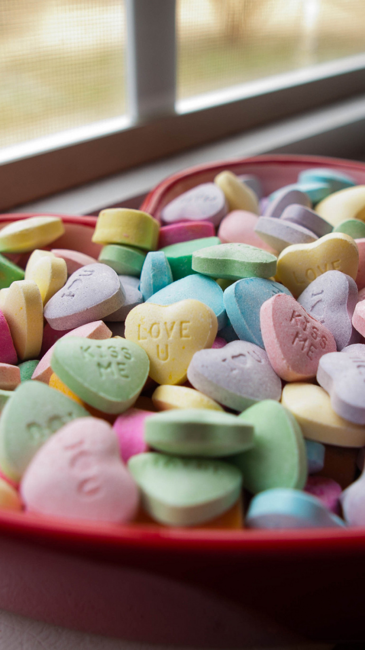 Valentines Day, Heart, Sweetness, Food, Marshmallow. Wallpaper in 750x1334 Resolution