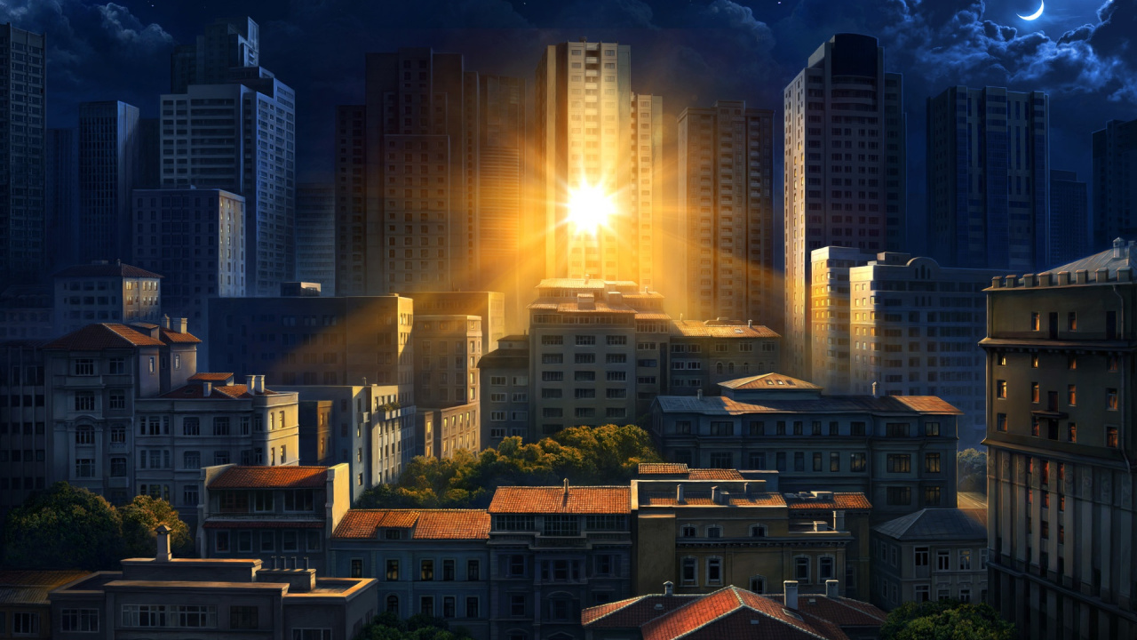 Philips, Philips Hue Go, Philips Hue, Building, Skyscraper. Wallpaper in 1280x720 Resolution