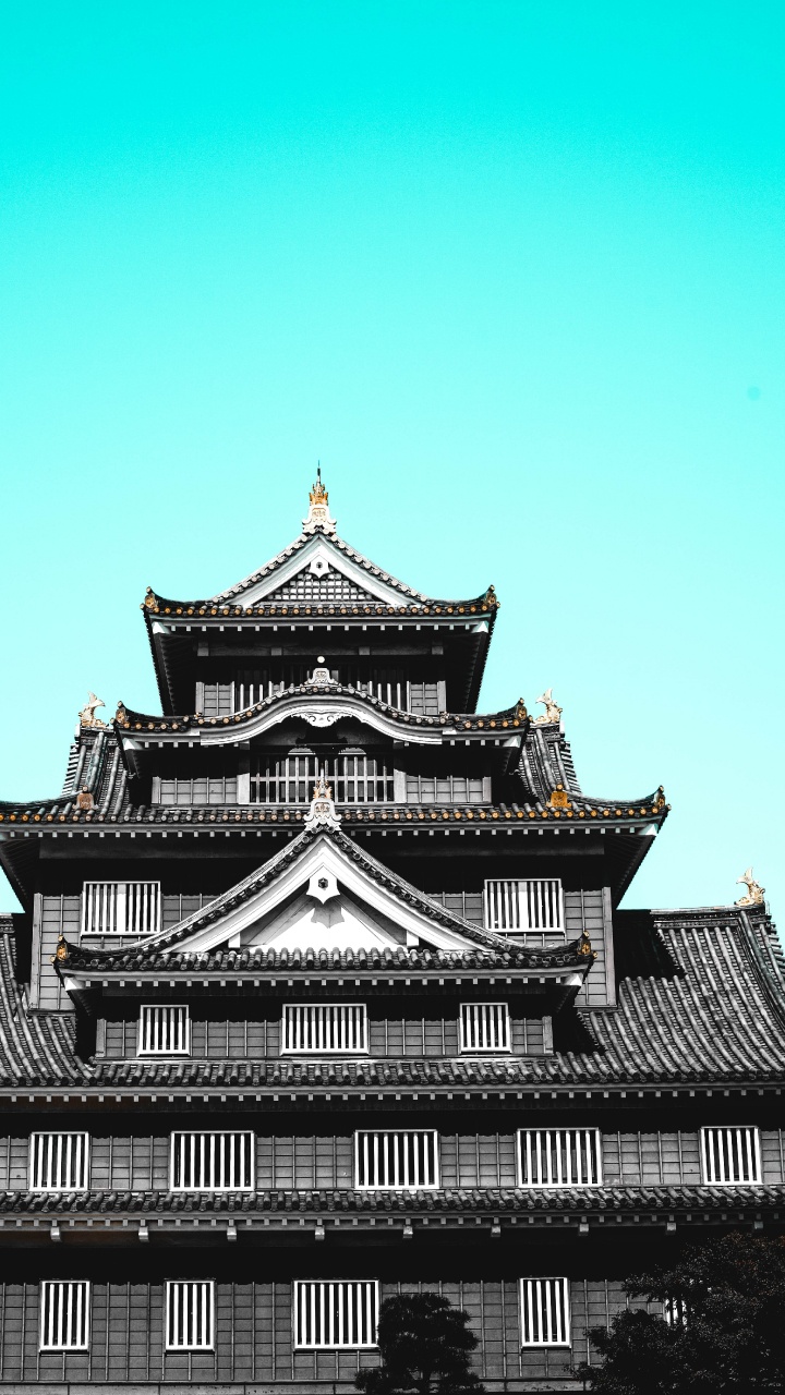 Black and White Temple Under Blue Sky During Daytime. Wallpaper in 720x1280 Resolution