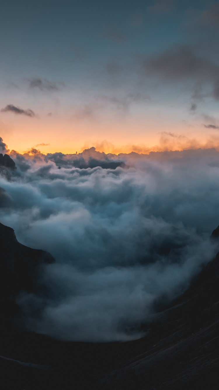 Puesta, Atardecer, Ambiente, Cumulus, Noche. Wallpaper in 750x1334 Resolution