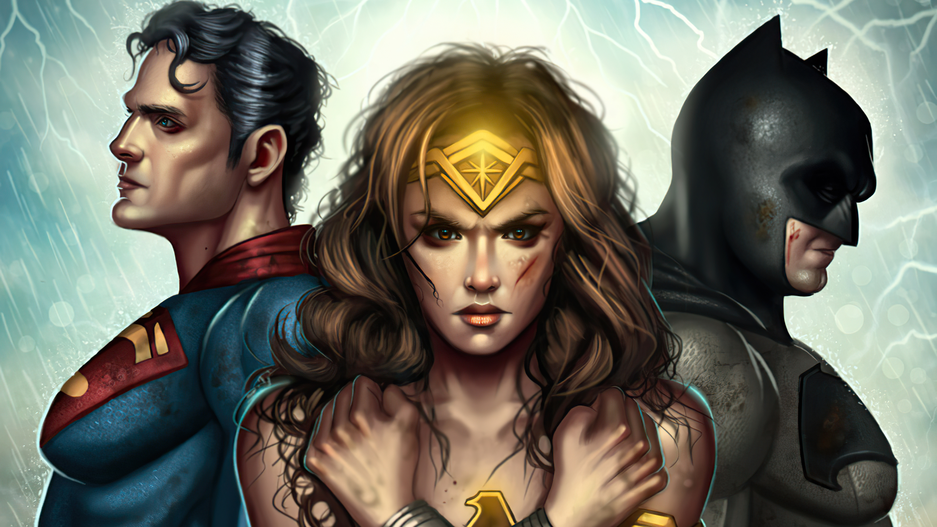 Wallpaper Batman, Wonder Woman, Superman, dc Comics, Illustration,  Background - Download Free Image