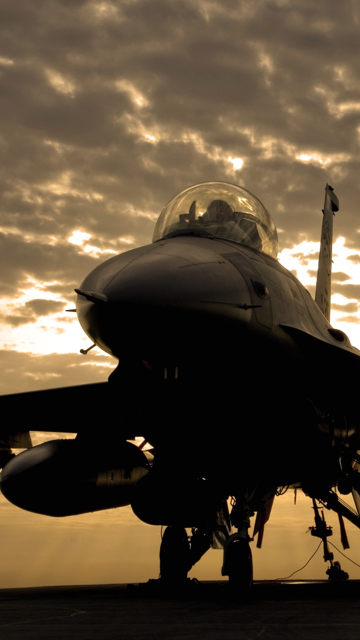 Avión de Combate Negro Bajo el Cielo Nublado Durante el Día. Wallpaper in 720x1280 Resolution