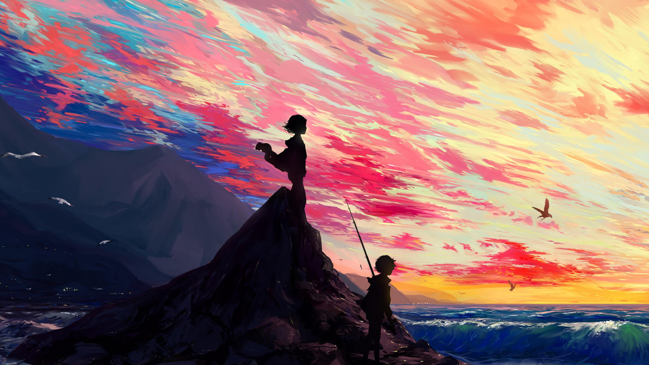 la Pintura de Paisaje, el Arte Abstracto, Arte, Arte Digital, Óleo. Wallpaper in 1280x720 Resolution