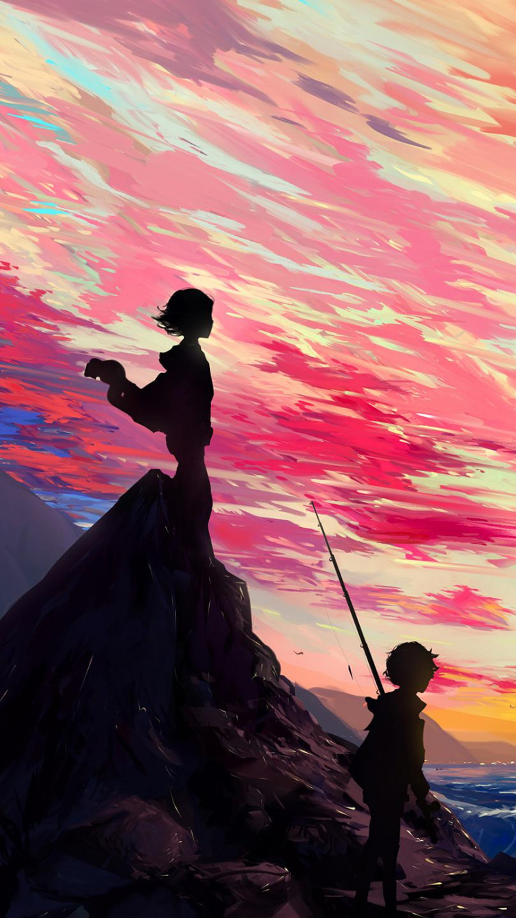 la Pintura de Paisaje, el Arte Abstracto, Arte, Arte Digital, Óleo. Wallpaper in 750x1334 Resolution