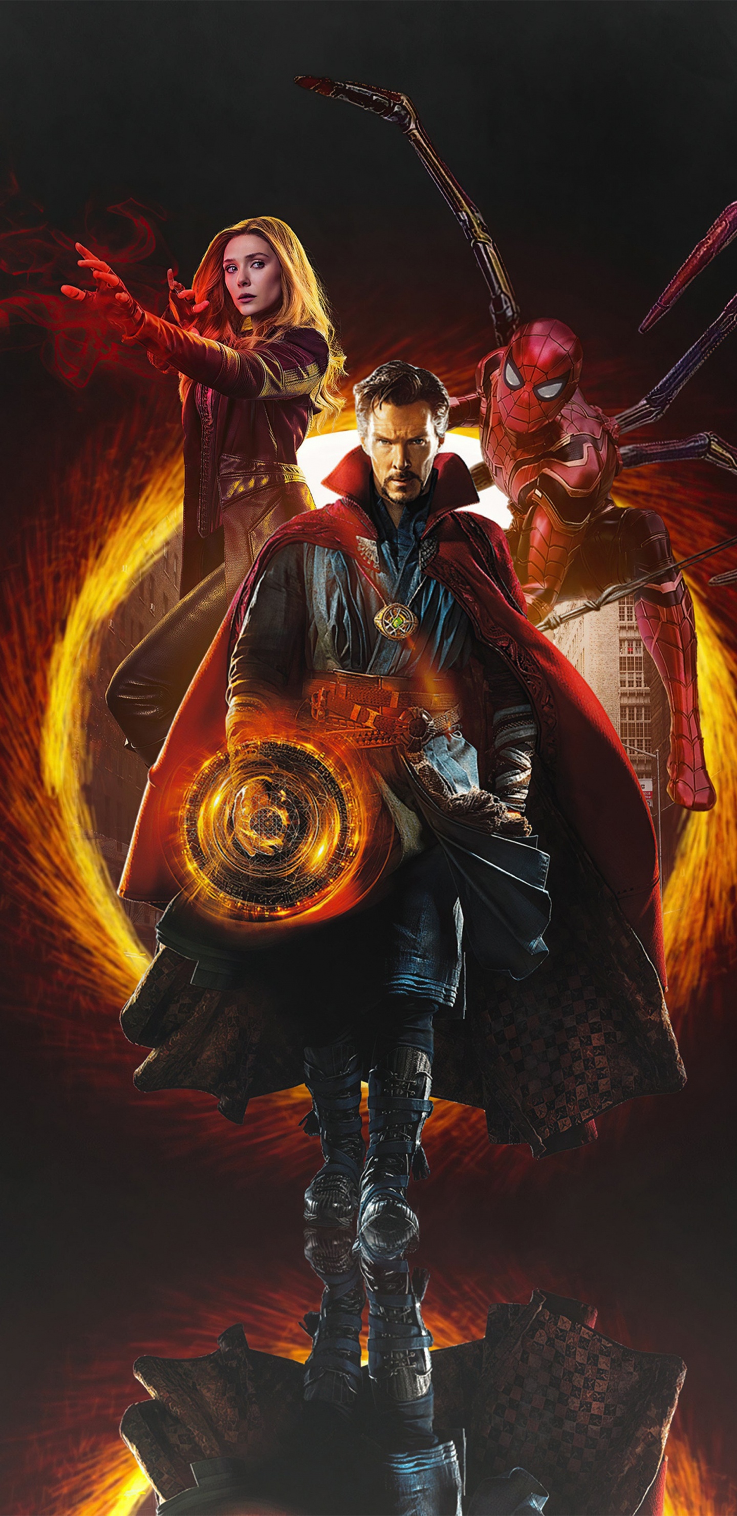 Marvel, Doctor Strange, Vengeur, Wanda Maximoff, Spider-man. Wallpaper in 1440x2960 Resolution
