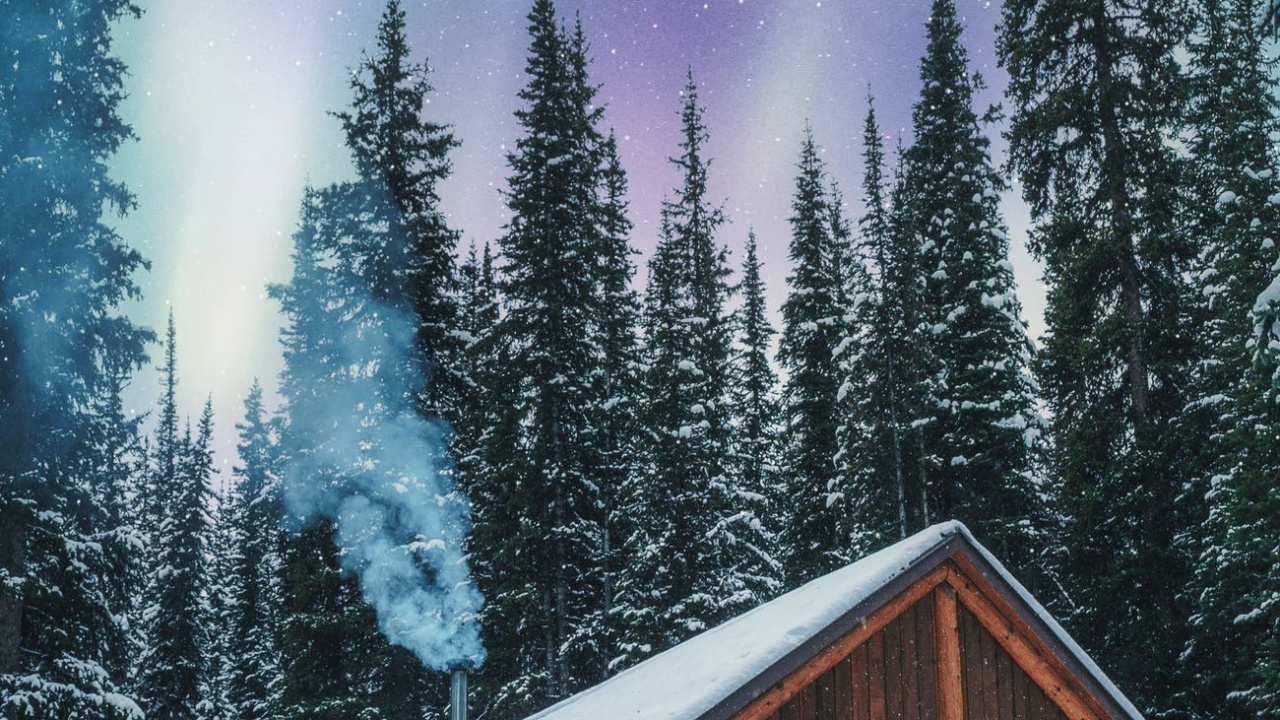 Pallas-Yllstunturi-Nationalpark, Yoho-Nationalpark Von Kanada, Aurora, Gebäude, Schnee. Wallpaper in 1280x720 Resolution