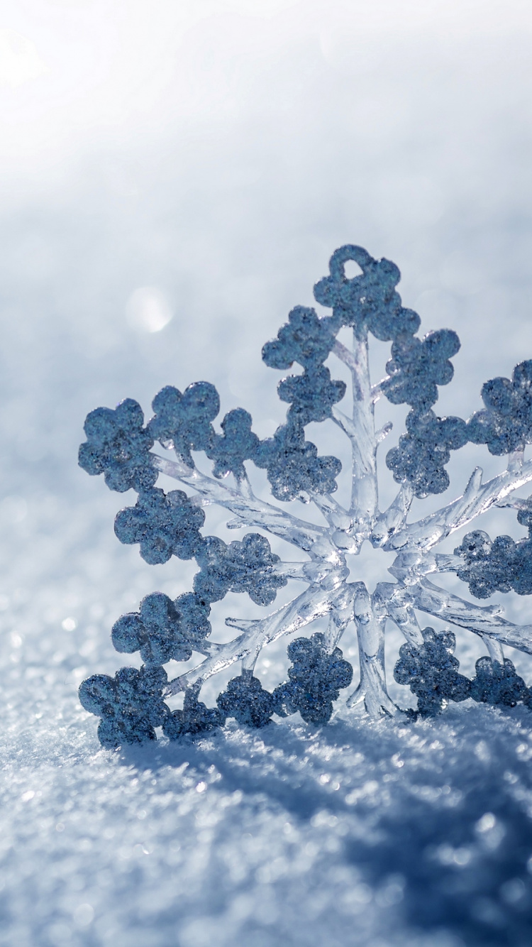 White Snow Flakes on Gray Sand. Wallpaper in 750x1334 Resolution