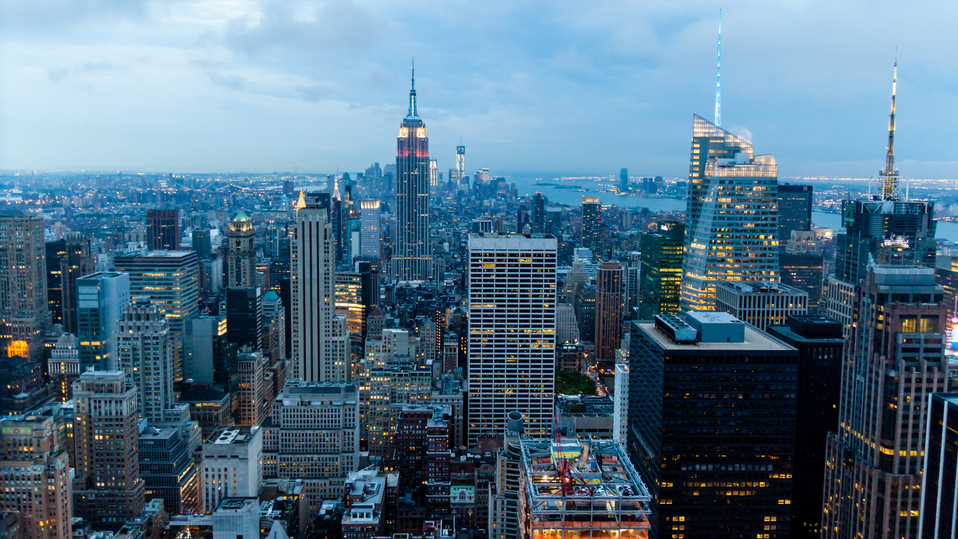 Top of The Rock, Cloud, Skyscraper, Building, Property. Wallpaper in 1366x768 Resolution