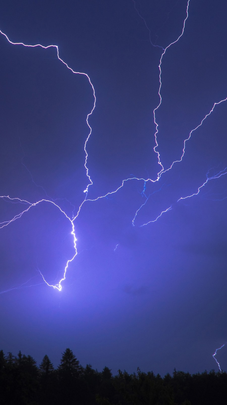 Trueno, Tormenta, Naturaleza, Lluvia, Nube. Wallpaper in 750x1334 Resolution