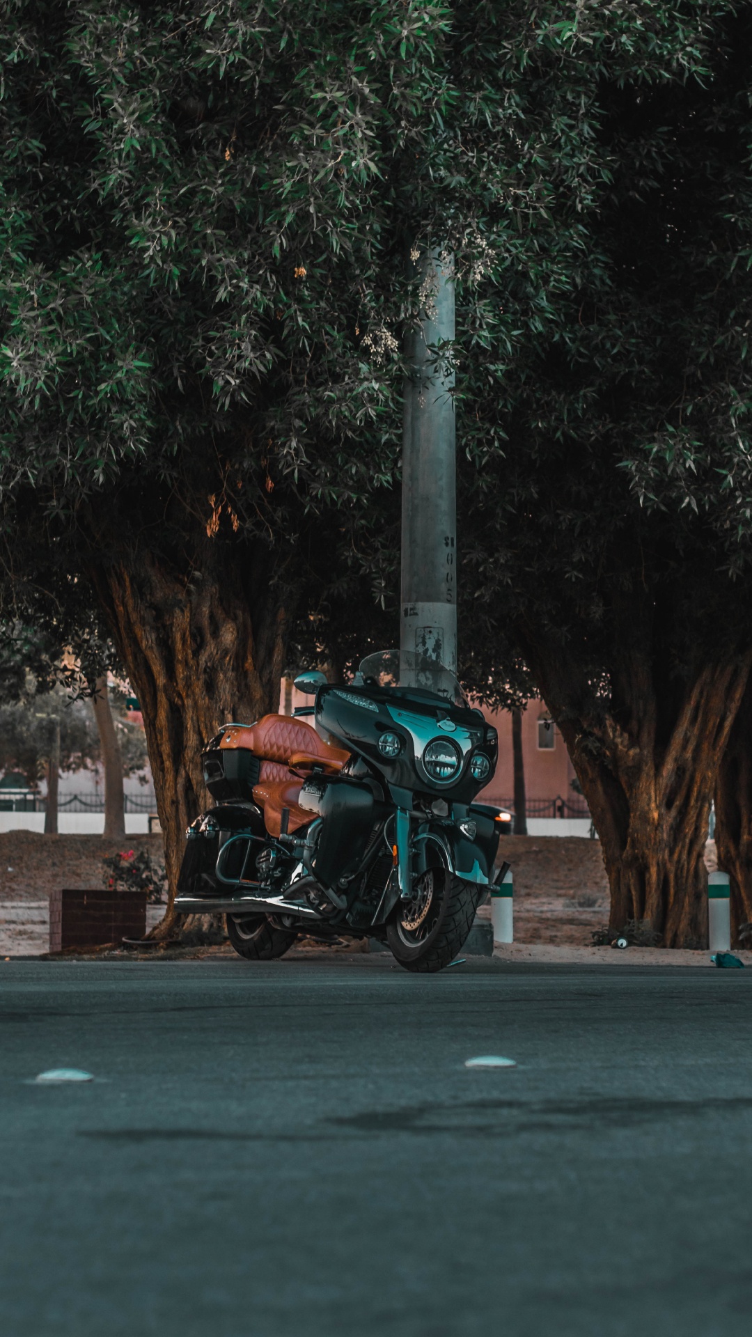 Motocicleta Verde y Negra Estacionada en la Carretera de Hormigón Gris Durante el Día. Wallpaper in 1080x1920 Resolution