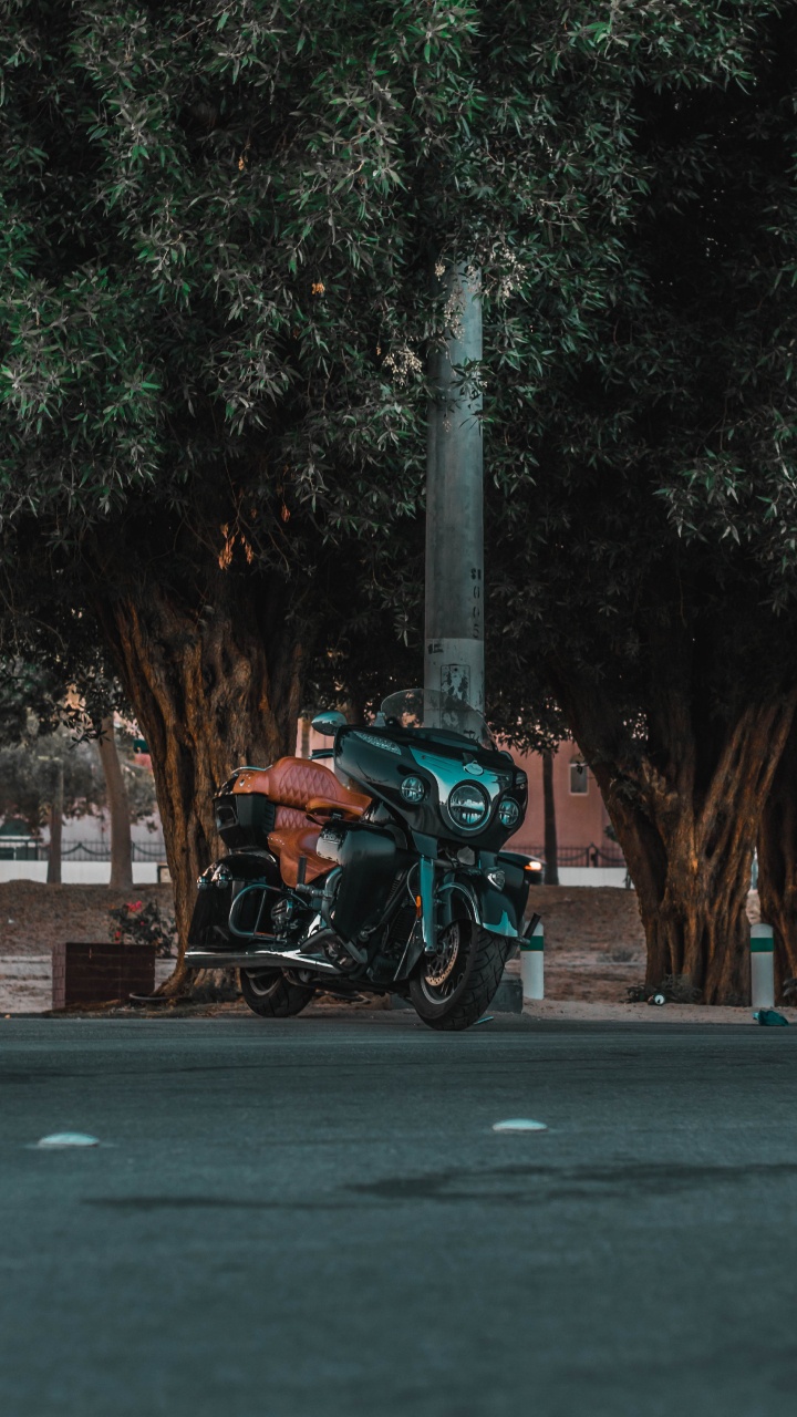 Motocicleta Verde y Negra Estacionada en la Carretera de Hormigón Gris Durante el Día. Wallpaper in 720x1280 Resolution