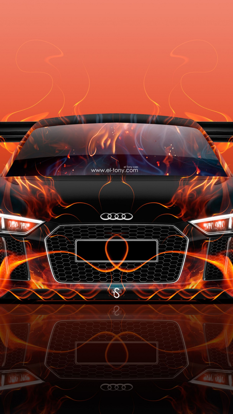 Black Chevrolet Camaro on Brown Background. Wallpaper in 750x1334 Resolution