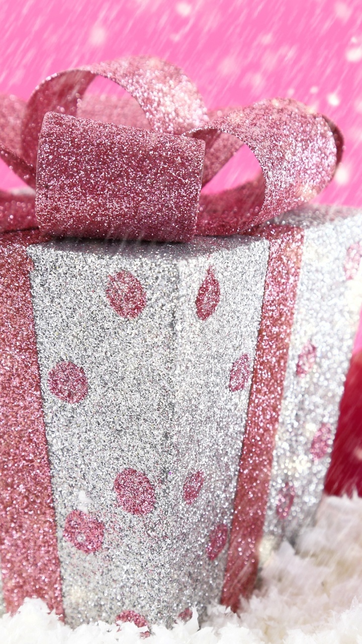 Le Jour De Noël, Pink, Glitter, Magenta, Ornement de Noël. Wallpaper in 720x1280 Resolution