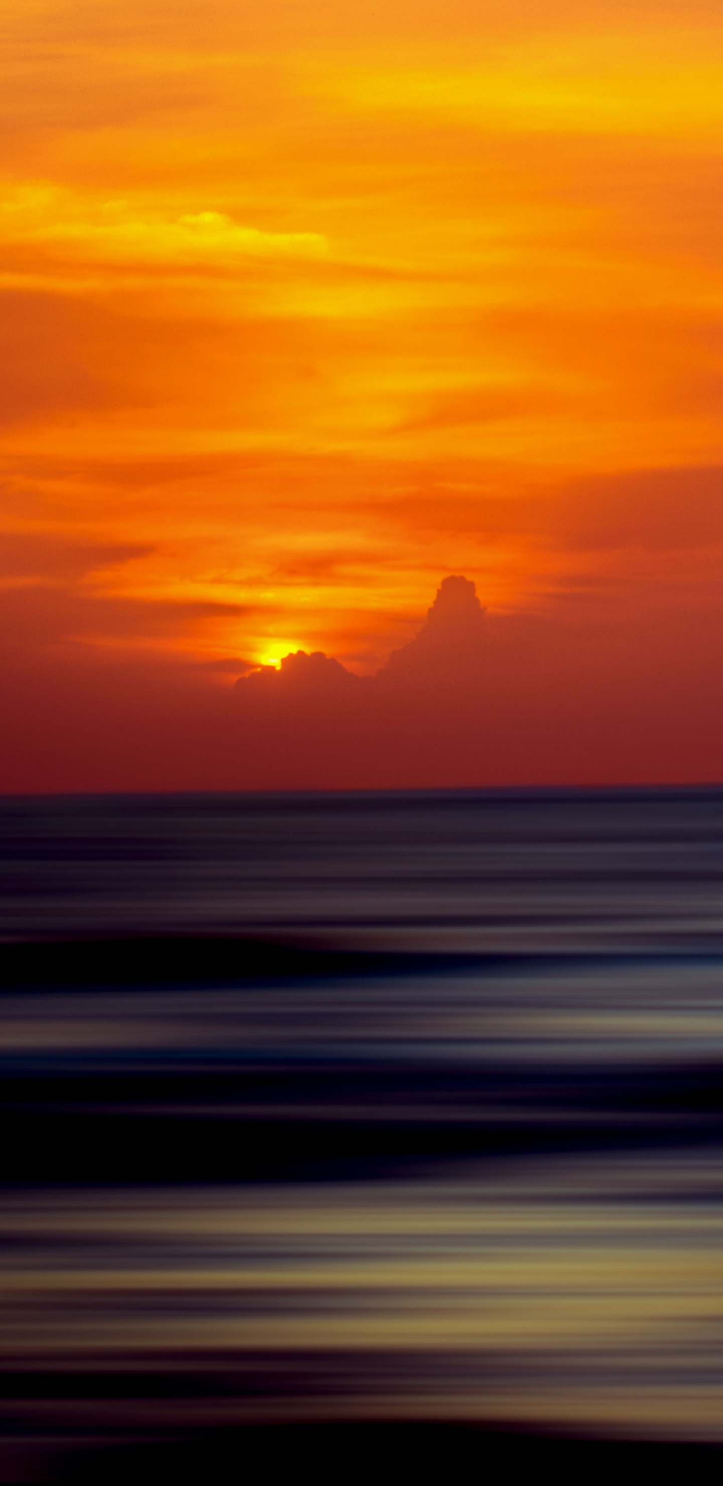 Sunset, Horizon, Afterglow, Sunrise, Sea. Wallpaper in 1440x2960 Resolution