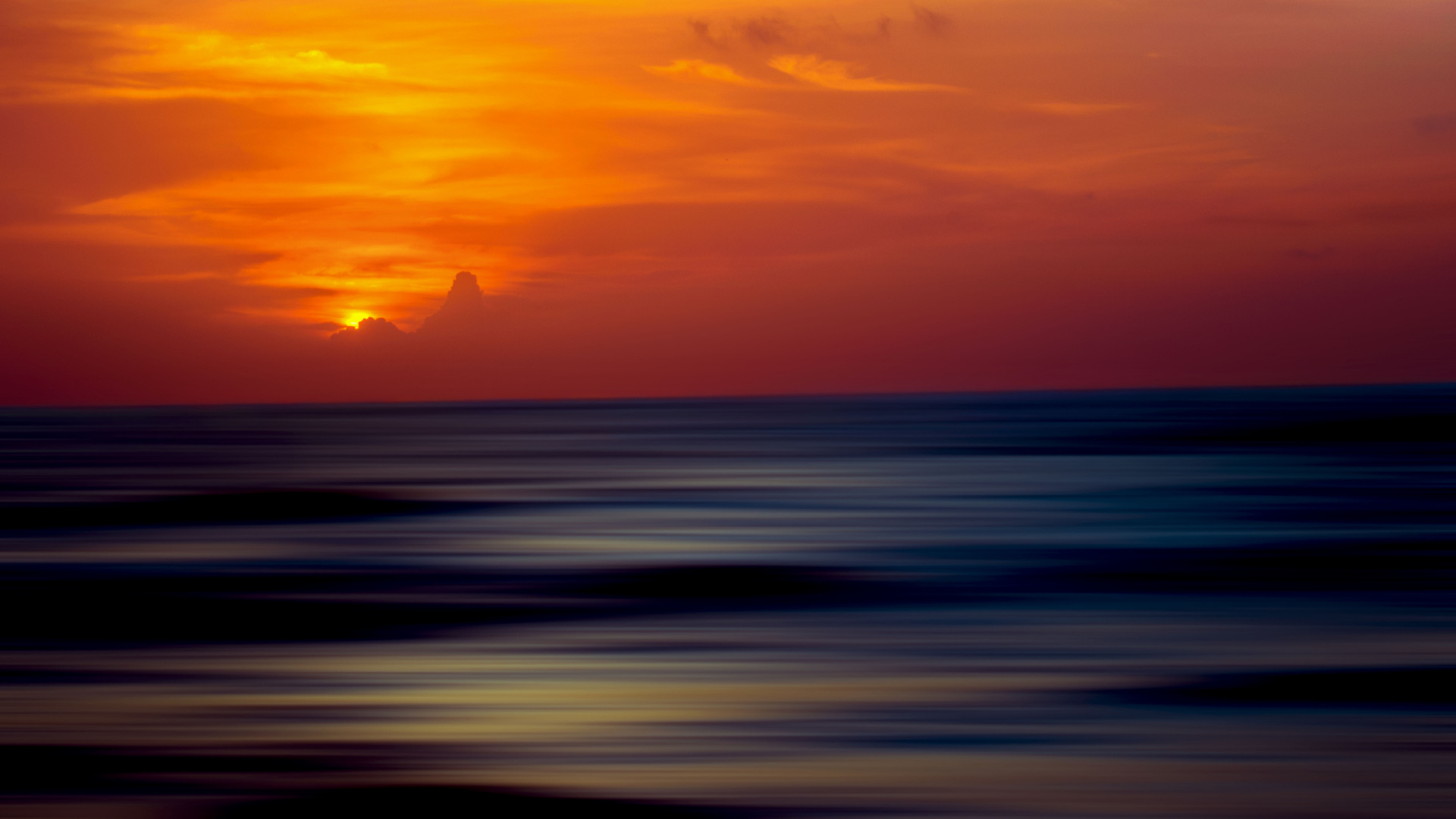 Sunset, Horizon, Afterglow, Sunrise, Sea. Wallpaper in 1920x1080 Resolution