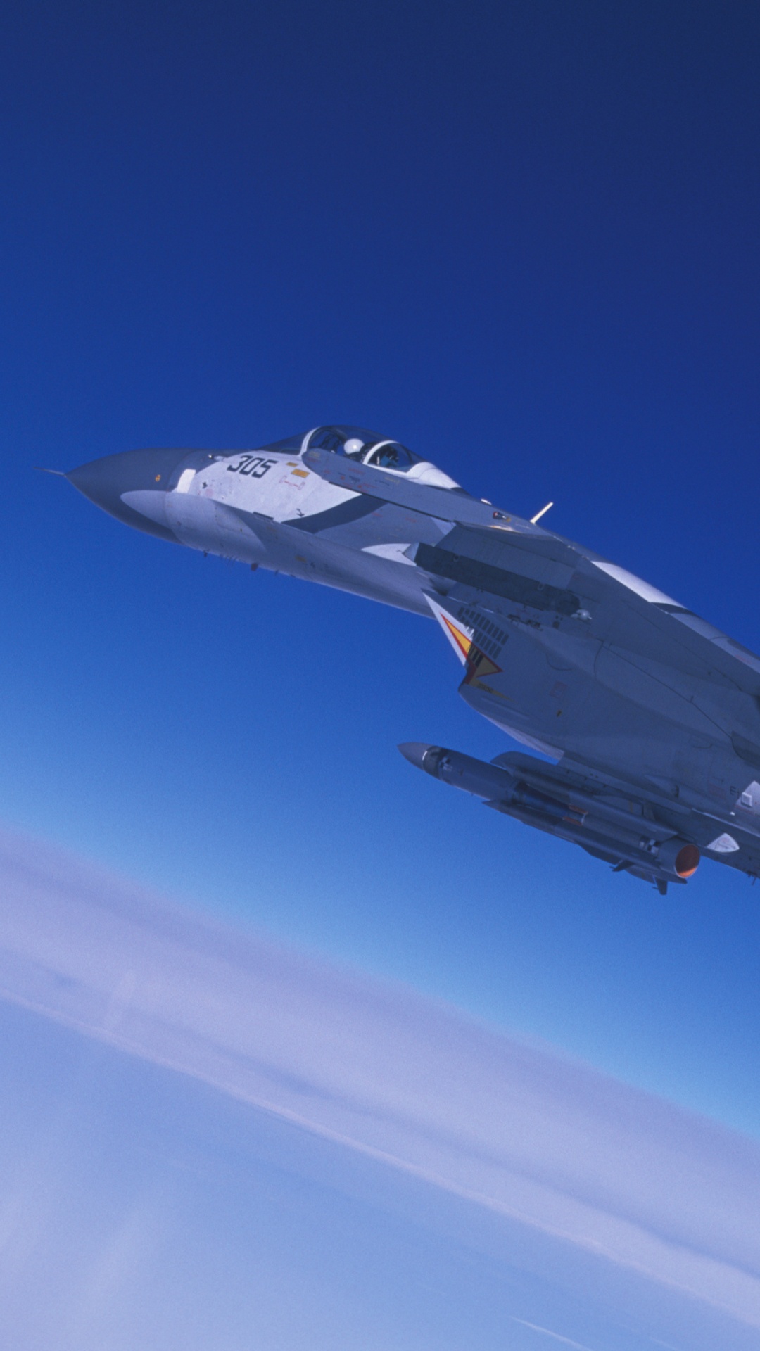 Gray Fighter Jet in Mid Air During Daytime. Wallpaper in 1080x1920 Resolution