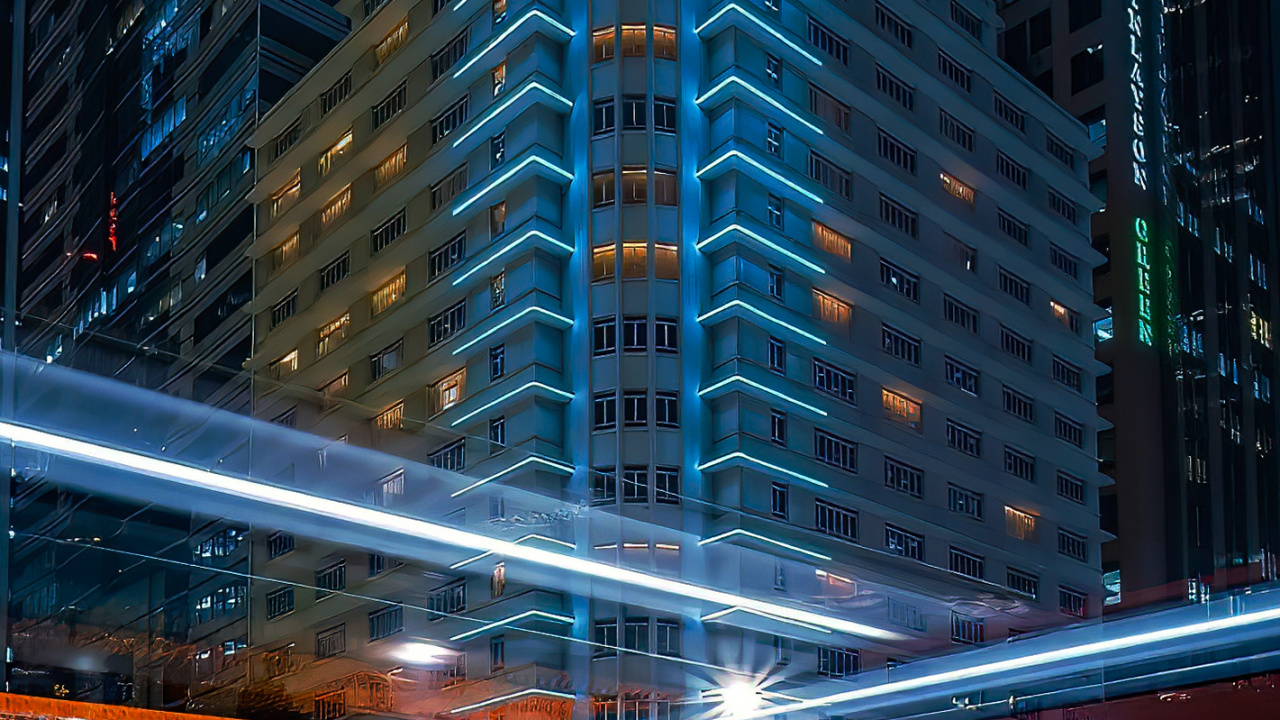 Gebäude, Street Light, Wolkenkratzer, Automotive Lighting, Tower Block. Wallpaper in 1280x720 Resolution