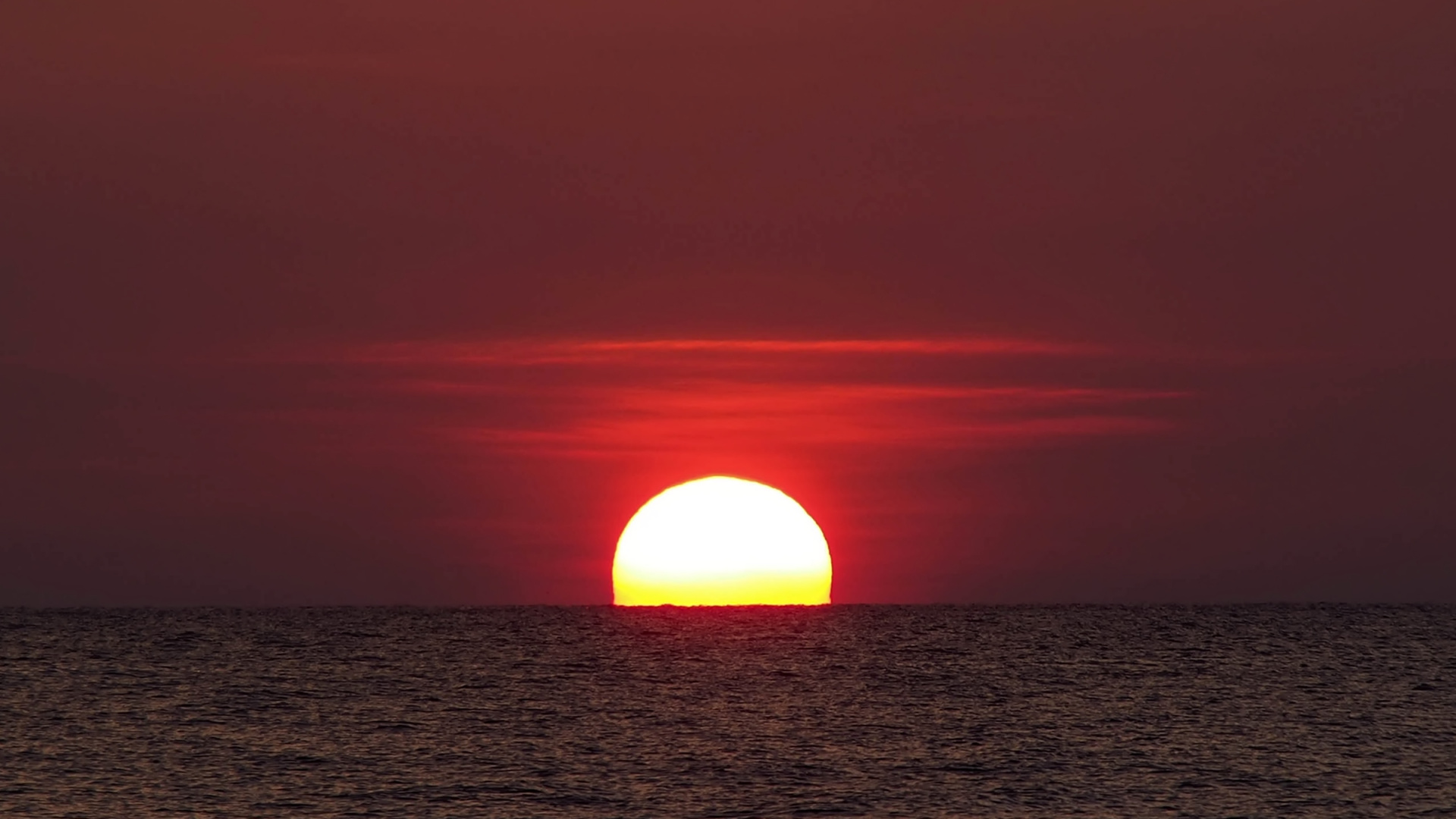 Horizon, Water, Afterglow, Dusk, Orange. Wallpaper in 1920x1080 Resolution