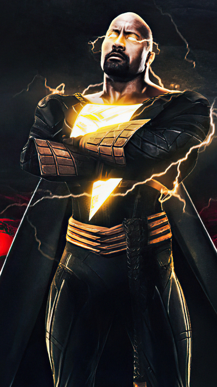 Dwayne Johnson, Adam Noir, Shazam, Superman, Deathstroke. Wallpaper in 750x1334 Resolution