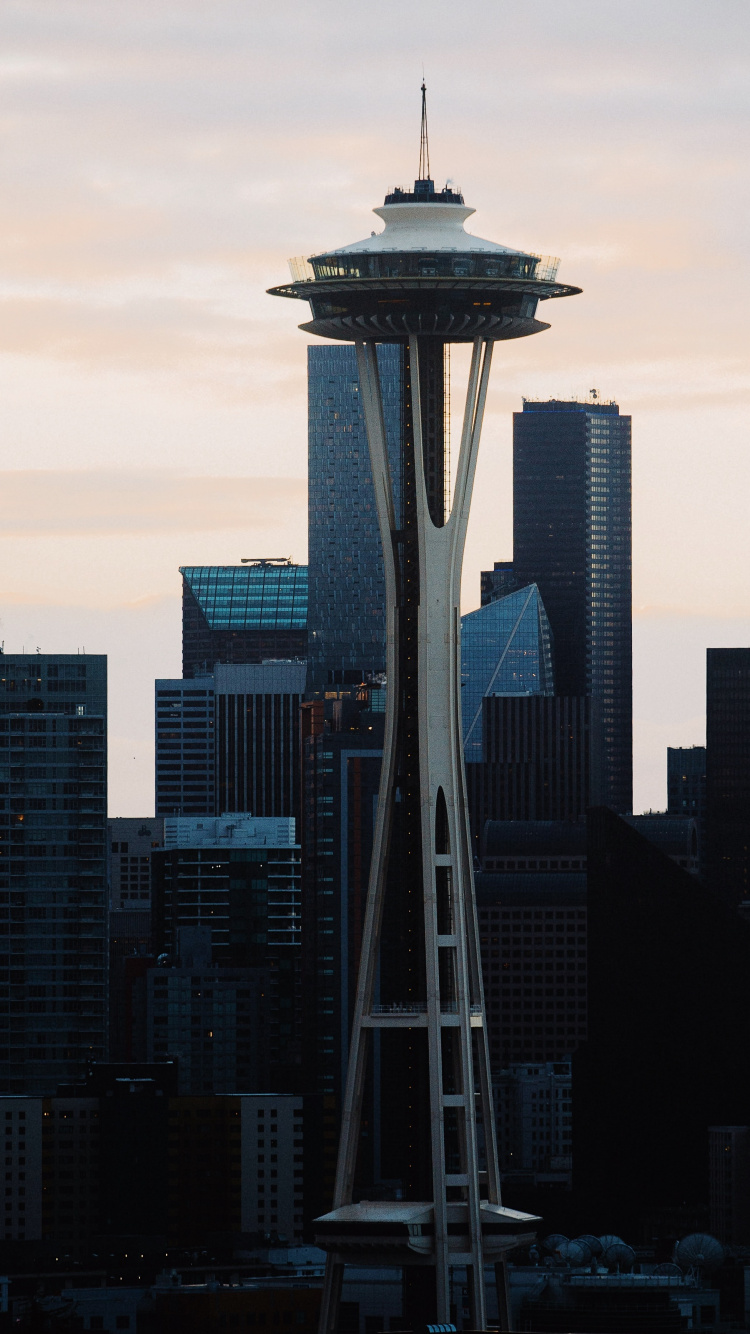 Seattle Center, Space Needle, Seattle Tower, Columbia Center, Smith Tower. Wallpaper in 750x1334 Resolution