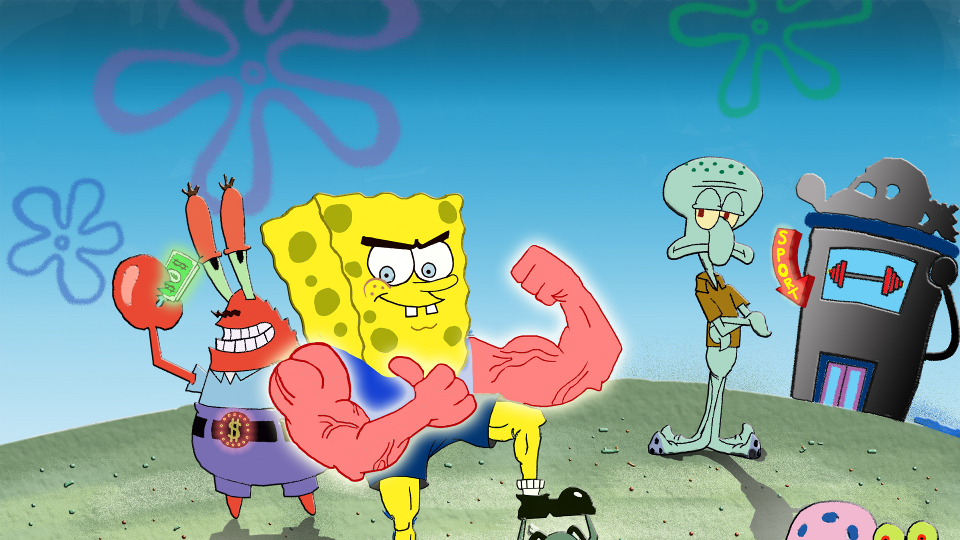 Spongebob Schwammkopf Und Patrick Star. Wallpaper in 1920x1080 Resolution