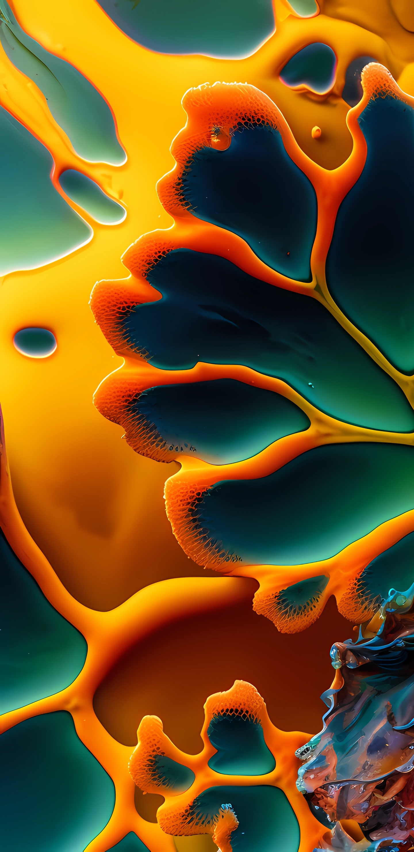 Fractal Art, Telephone, Light, Green, Nature. Wallpaper in 1440x2960 Resolution