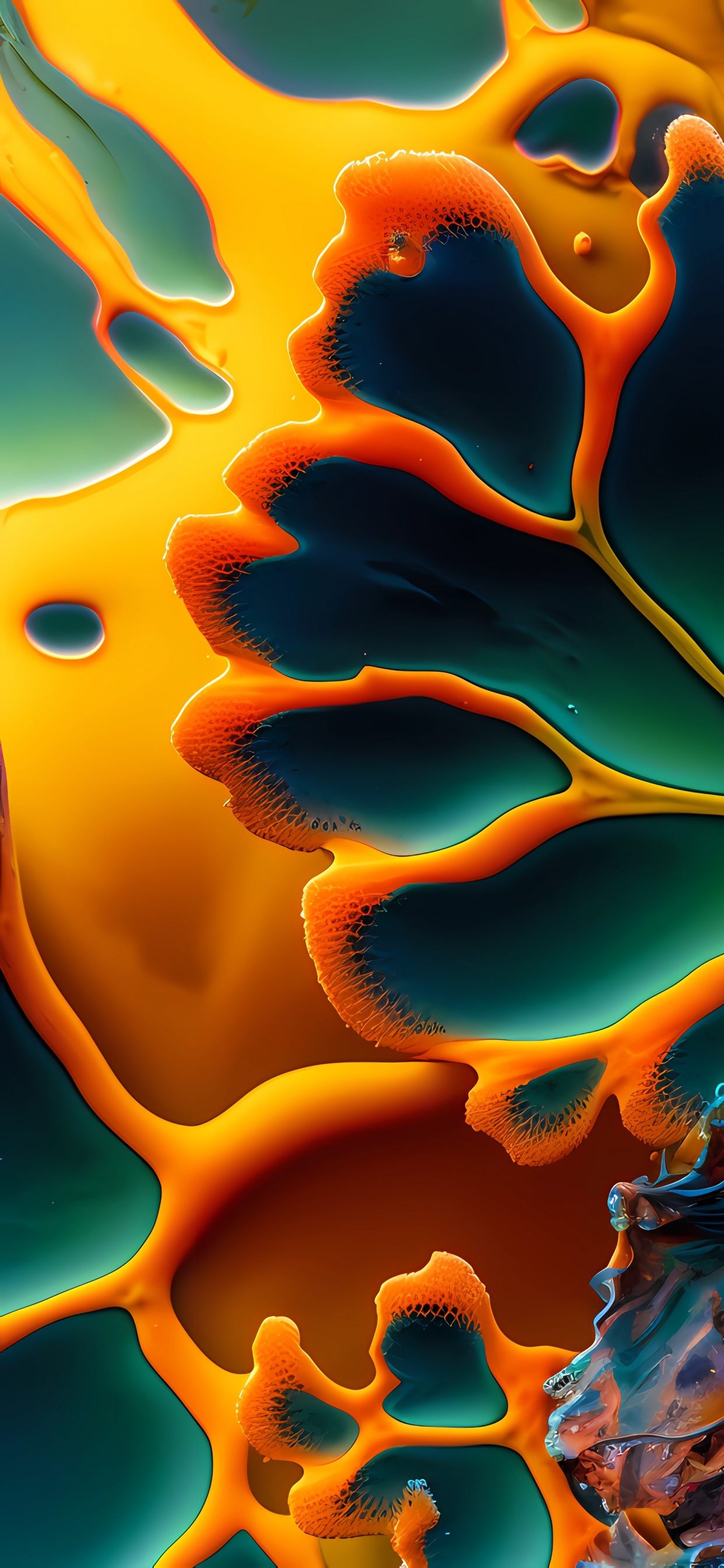 Fraktale Kunst, Telefon, Licht, Gr, Natur. Wallpaper in 1242x2688 Resolution