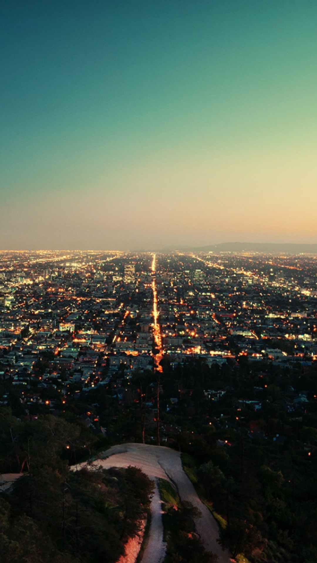 Luftaufnahme Der Stadt Bei Nacht Night. Wallpaper in 1080x1920 Resolution