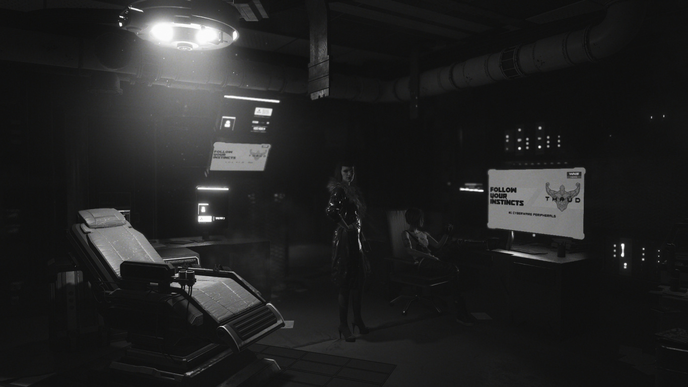 Cyberpunk, Cyberpunk 2077, Cyberpunk 2020, Obscurité, Monochrome. Wallpaper in 1366x768 Resolution