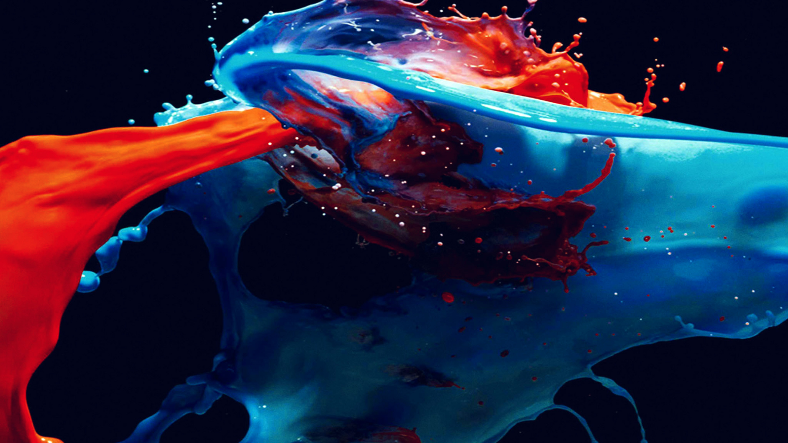 Peinture Abstraite Bleu Rouge et Blanc. Wallpaper in 2560x1440 Resolution