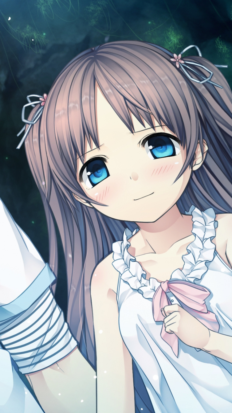 Brown Haired Girl Anime Character. Wallpaper in 750x1334 Resolution