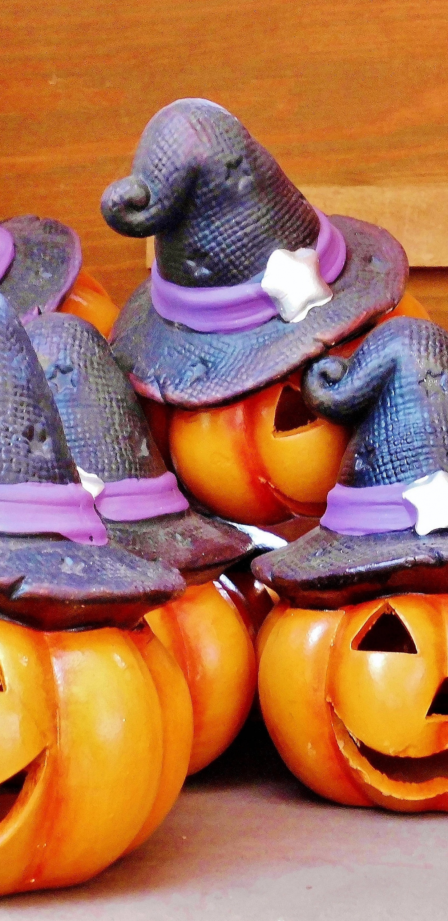 Halloween, Sonrisa, Calabaza, Morado, Naranja. Wallpaper in 1440x2960 Resolution
