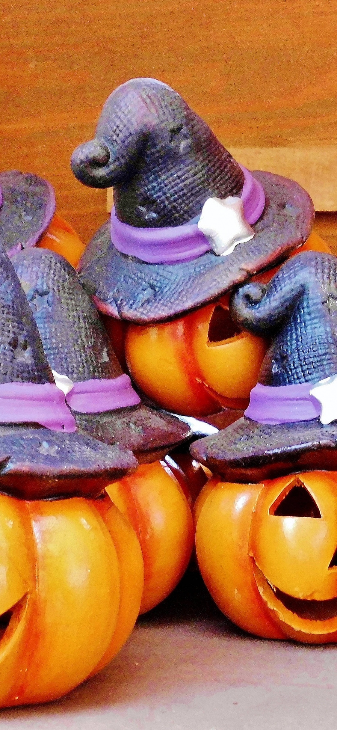 Halloween, Sourire, Citrouille, Purple, Orange. Wallpaper in 1125x2436 Resolution