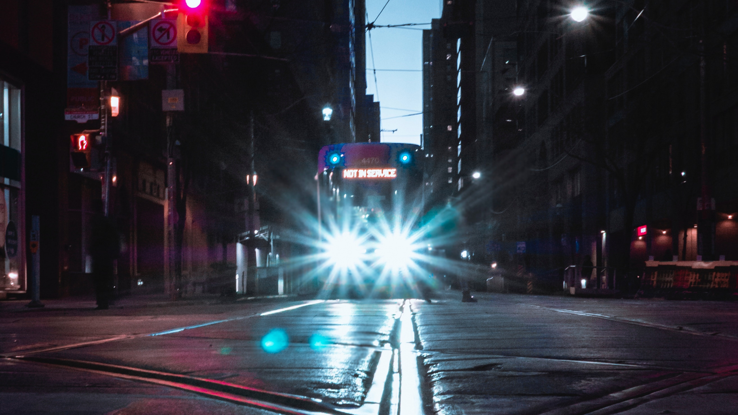 Cars on Road During Night Time. Wallpaper in 2560x1440 Resolution