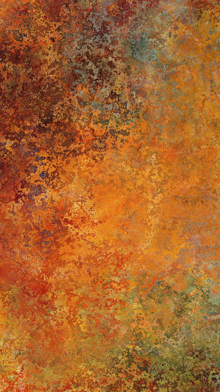 Peinture Abstraite Marron Vert et Bleu. Wallpaper in 750x1334 Resolution