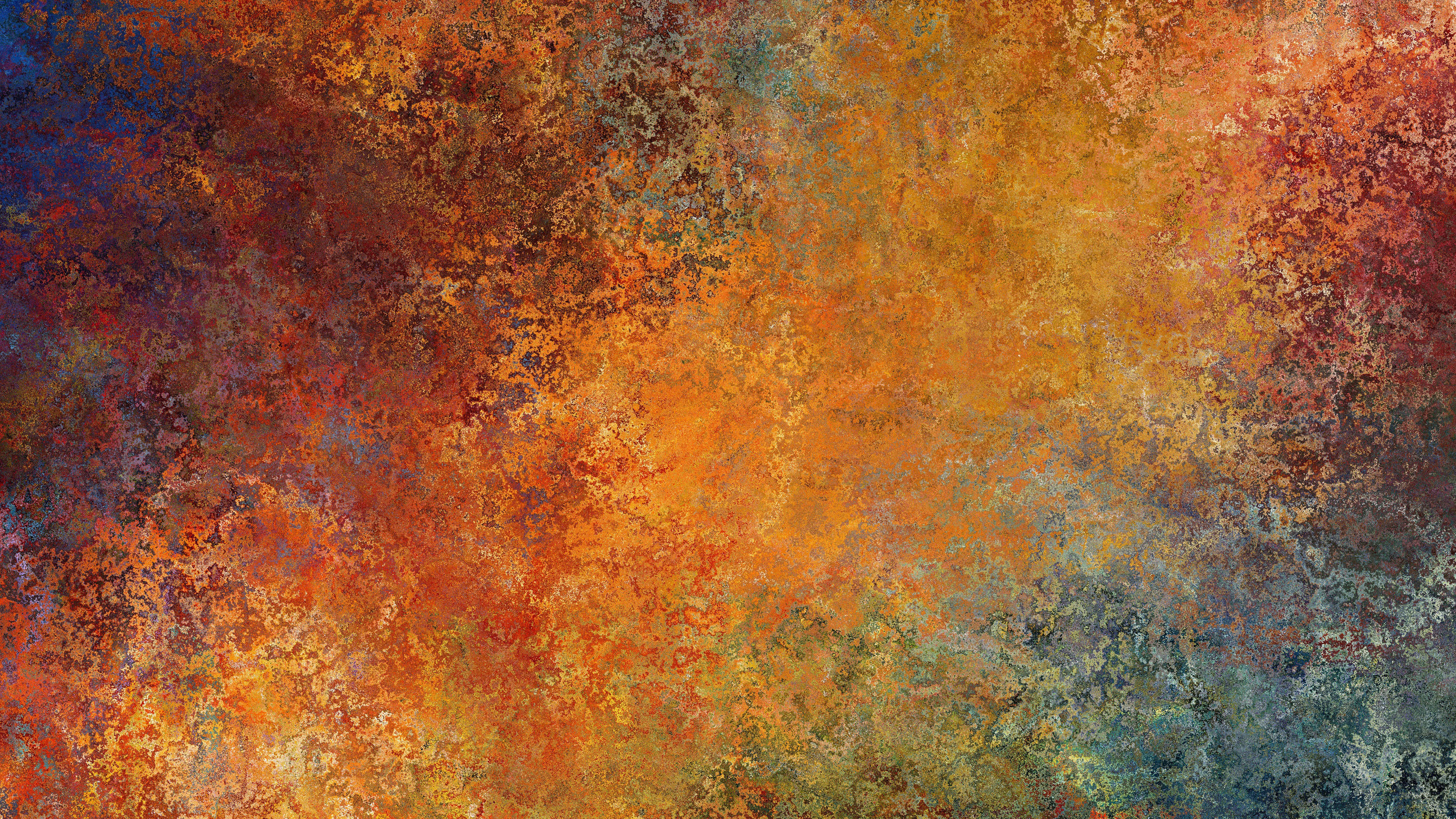 Pintura Abstracta Marrón Verde y Azul. Wallpaper in 2560x1440 Resolution